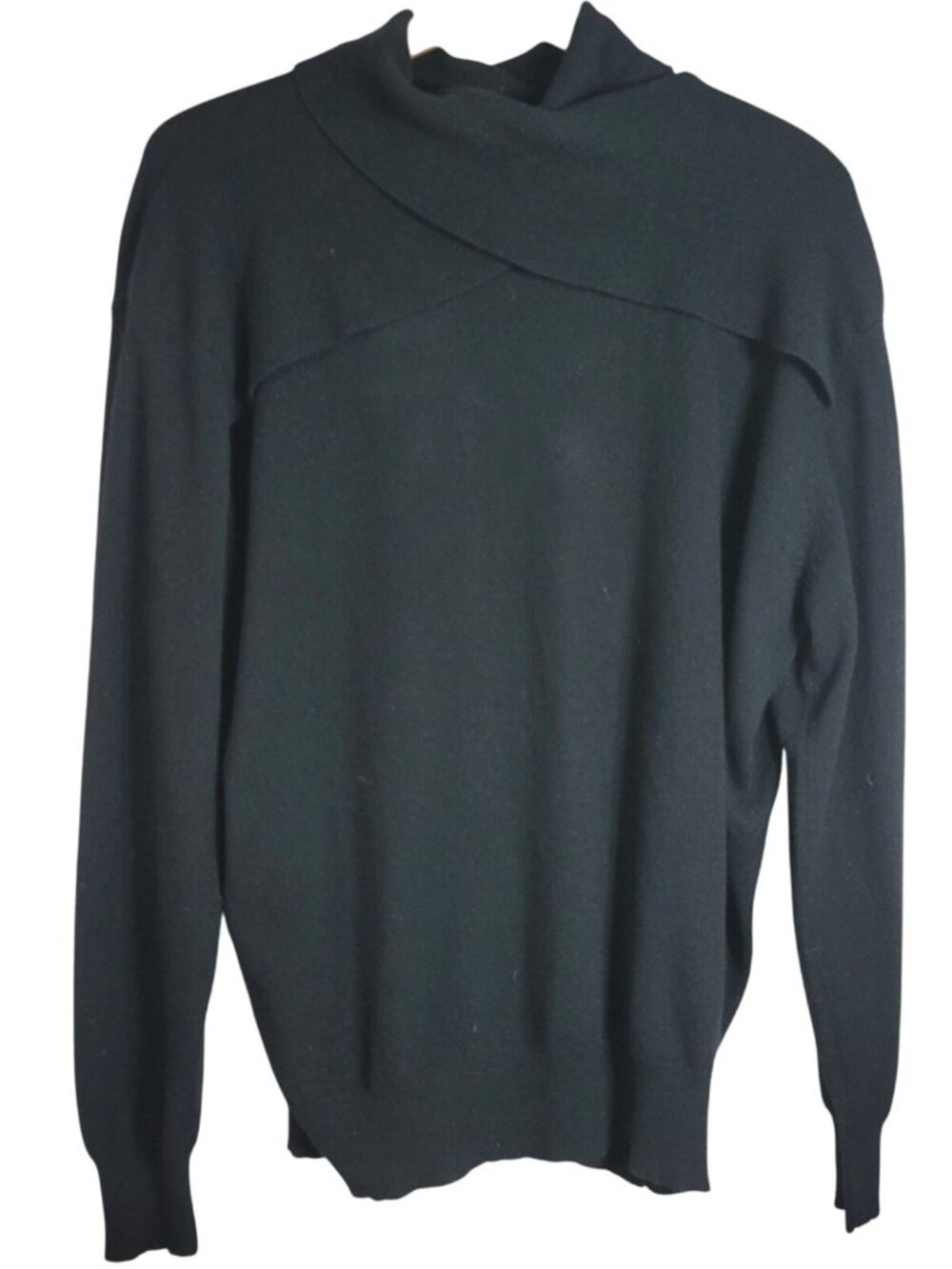 Nancy Heller 100% Cashmere Sweater Black 1X Long Sleeve High Neck Vintage READ